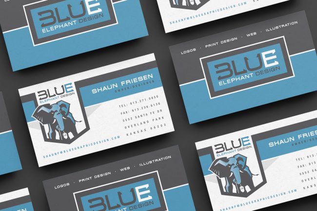 Blue Elephant Design Business Cards by Morehawk