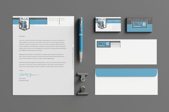 Blue Elephant Design Stationary by Morehawk
