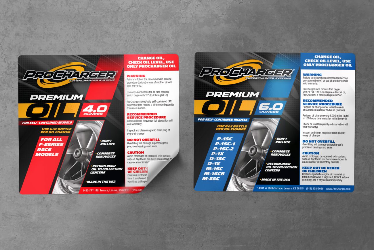 ProCharger Oil Bottle Labels by Morehawk