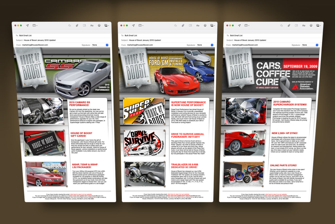 House of Boost Email Blasts by Morehawk