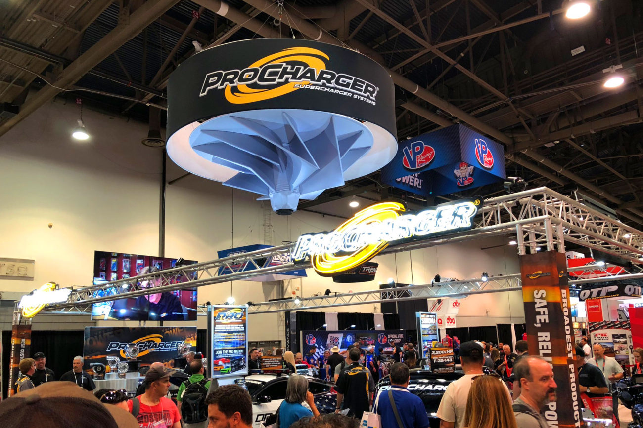 ProCharger Trade Show Booth Hanging Impeller Sign by Morehawk